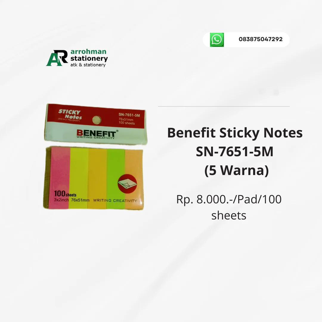 Benefit Sticky Notes SN-7651-5M (5 Warna)