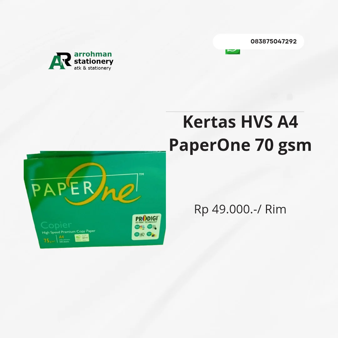 KERTAS HVS A4 PAPERONE 70 GSM